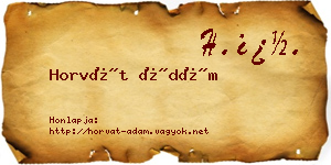 Horvát Ádám névjegykártya